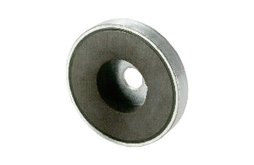 鉄 ホルダ付マグネット 取付ねじ穴付き(ハードフェライト)(丸平板形ホルダ付) JFB-HF